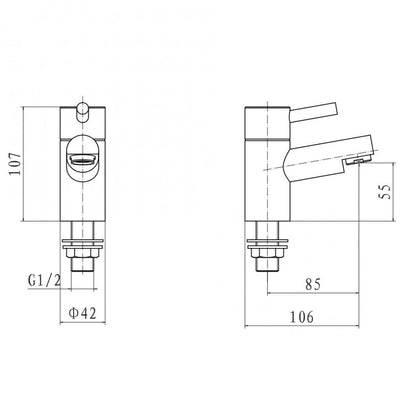 Plan Paire de robinets de lavabo