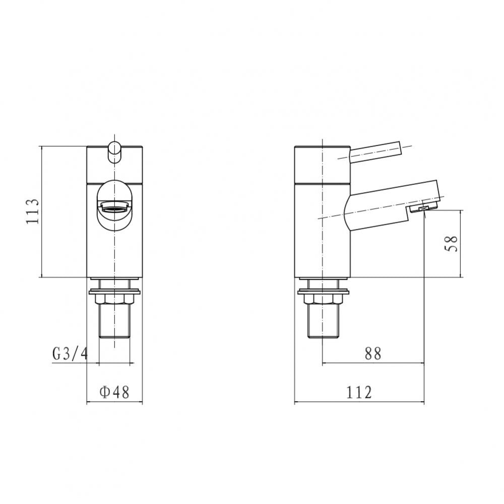 Plan Pair Bath Pillar Taps