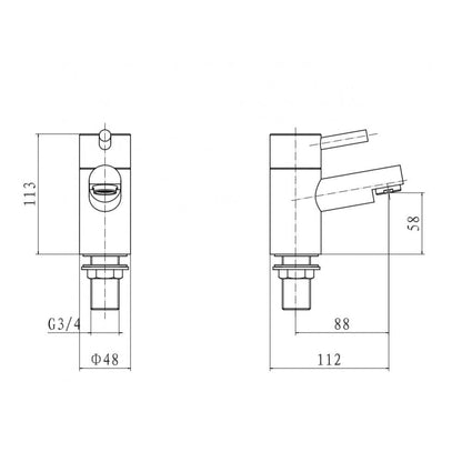 Plan Pair Bath Pillar Taps