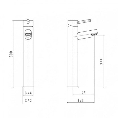 Plan Hi Rise Mono Basin Mixer