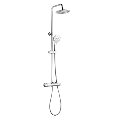 Plan Thermostatic Bar Shower with Ultra Slim Stainless Shower Drencher and Sliding Handset