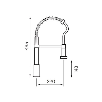 CHROME PULL OUT KITCHEN MIXER TAP