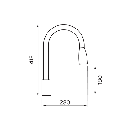 PULL OUT KITCHEN TAP BRUSHED FINISH