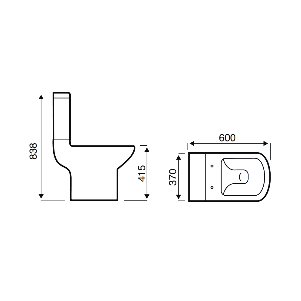 Cuvette de WC à couplage étroit Pure