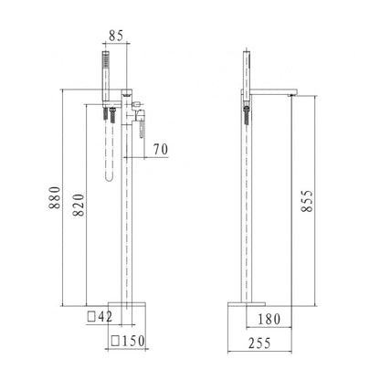 Pure Free Standing Bath Shower Mixer