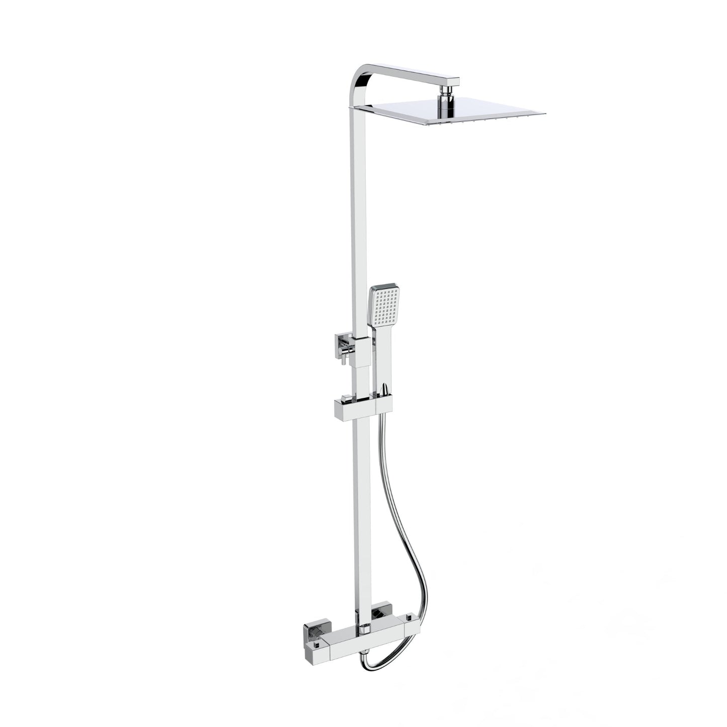 Pure Thermostatic Bar Shower with Ultra Slim Stainless Shower Drencher and Sliding Handset