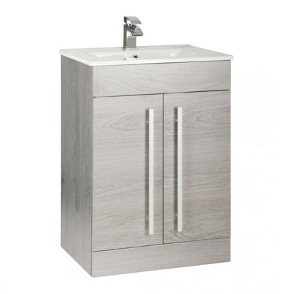 Purity/Matrix 600mm 2 Door Floor Standing Unit Silver Oak