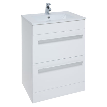 Purity/Matrix 600mm 2 Drawer Floor Standing Unit White