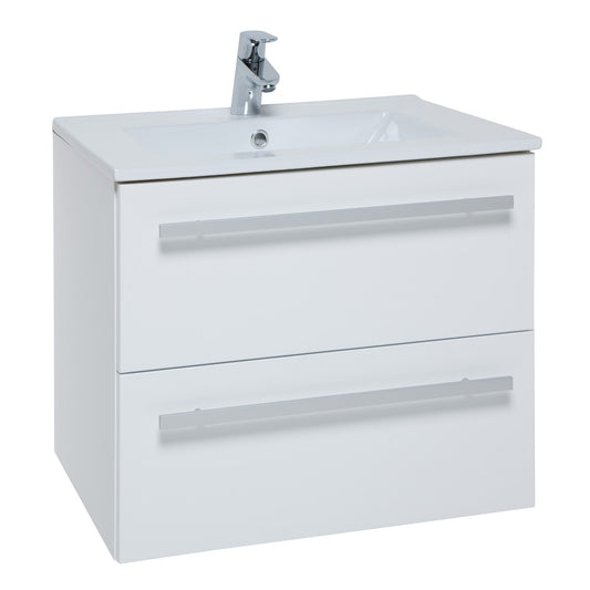Purity 600mm 2 Drawer Wall Mounted Unit White