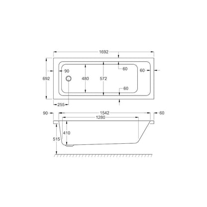 Spirit SE 1700x700 Bath with Legs