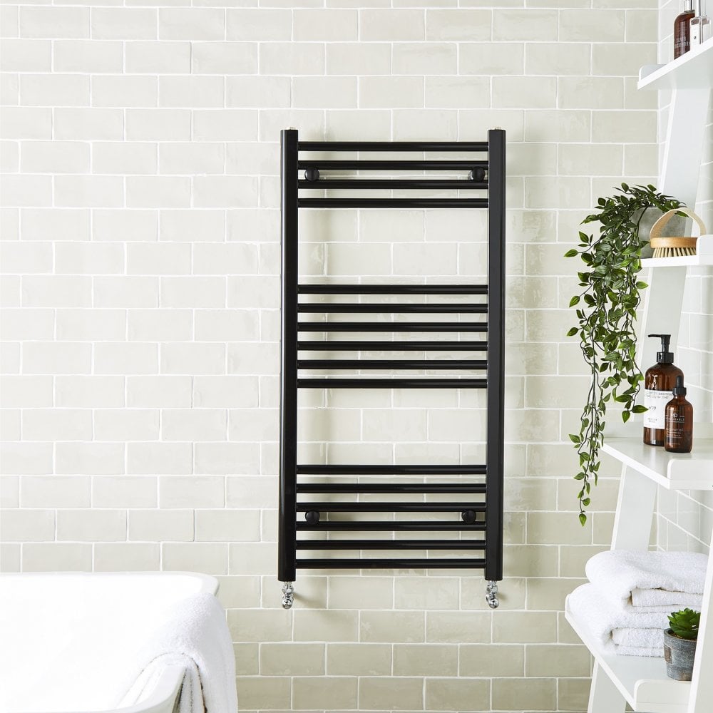 22mm Straight Towel Rail 500mm x 1000mm Black