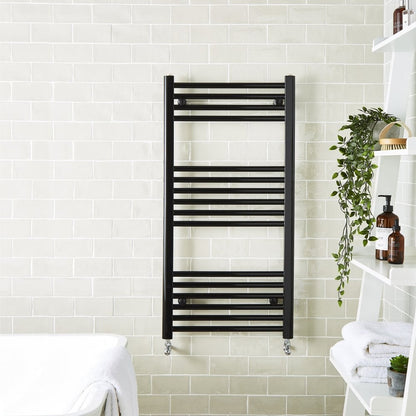 22mm Straight Towel Rail 600mm x 1000mm - Black