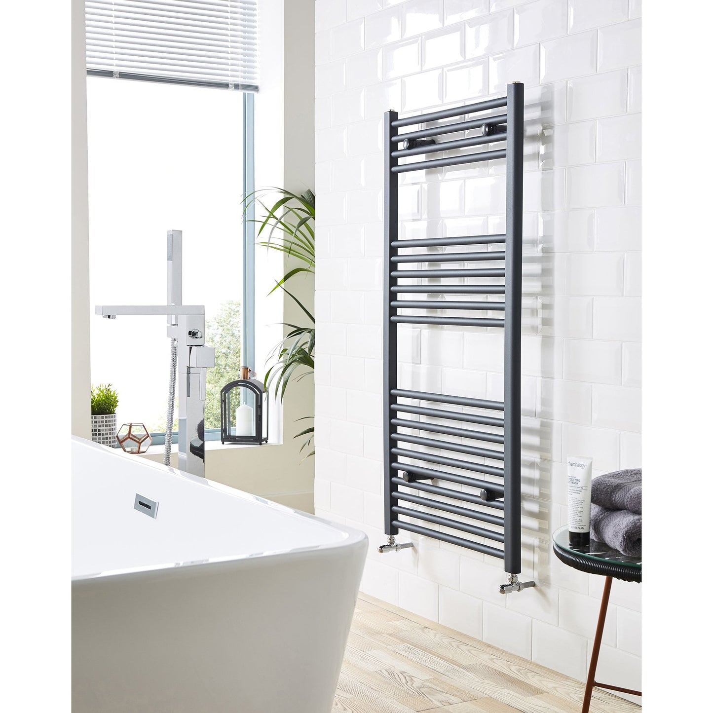 22mm Straight Towel Rail 600mm x 800mm - Anthracite