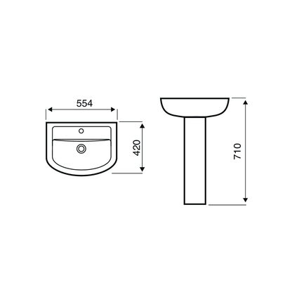 Lavabo Estudio 550mm 1TH