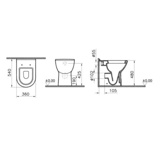 Style Comfort Height BTW WC Pan