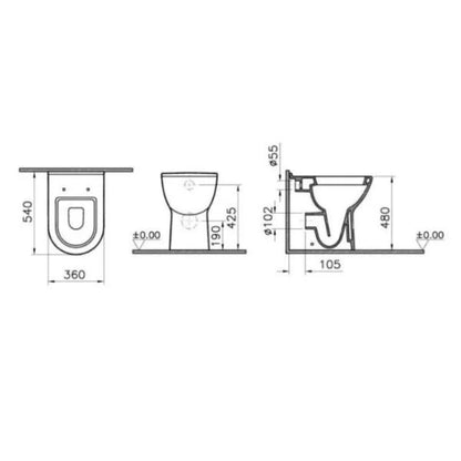 Style Comfort Height BTW WC Pan