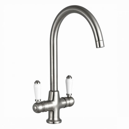 Traditional Mono Sink Mixer Brushed Steel