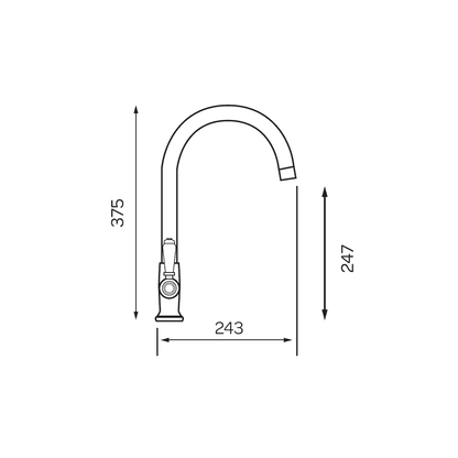 Traditional Mono Sink Mixer Brushed Steel