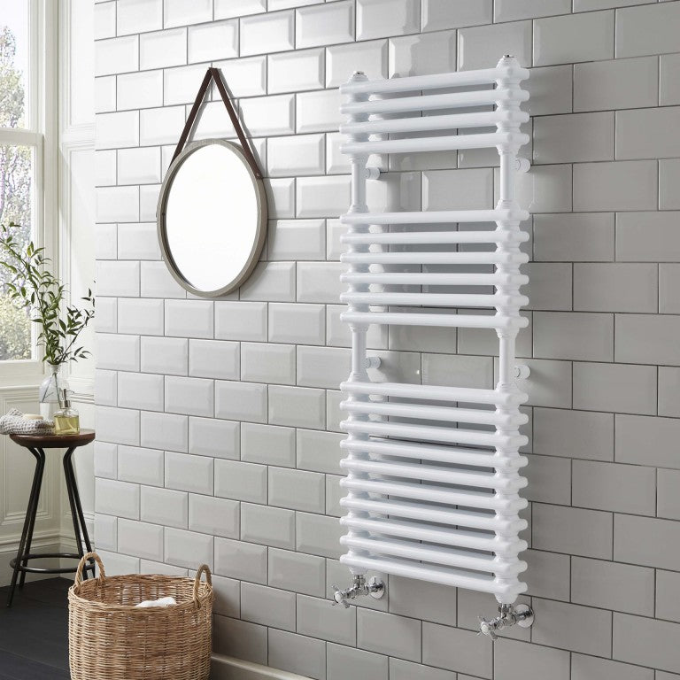 Radiateur sèche-serviettes Kolumn double colonne 1140 x 500 blanc