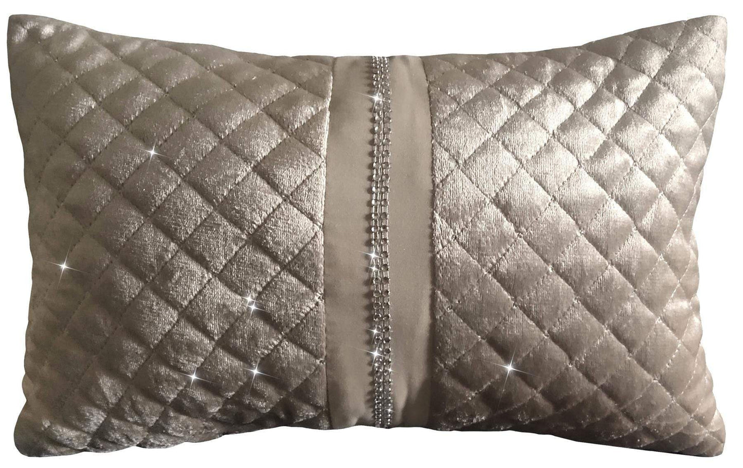Kylie Duvet Set Luxurious Charcoal Gold Velvet Bedding with Quilted Trim & Diamante Detailing in Various Sizes by OLIVIA ROCCO