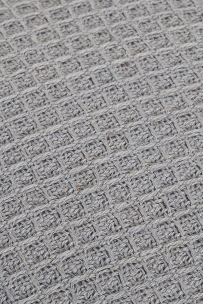 Lisbon Pure Indian Cotton Handwoven Honeycomb Vibrant Cushion Covers for Indoor Outdoor Use in Grey Ochre Navy Teal Silver Pink 17x17 and 24x24 Inches by OLIVIA ROCCO