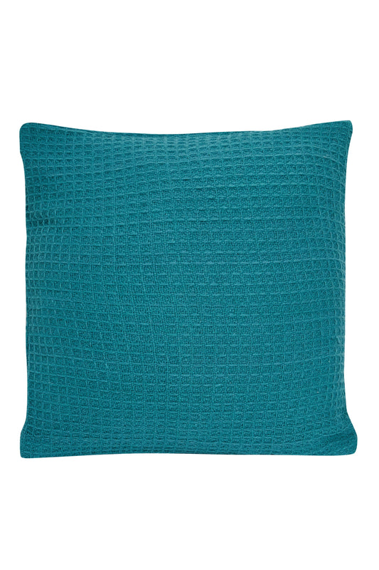 Lisbon Pure Indian Cotton Handwoven Honeycomb Vibrant Cushion Covers for Indoor Outdoor Use in Grey Ochre Navy Teal Silver Pink 17x17 and 24x24 Inches by OLIVIA ROCCO
