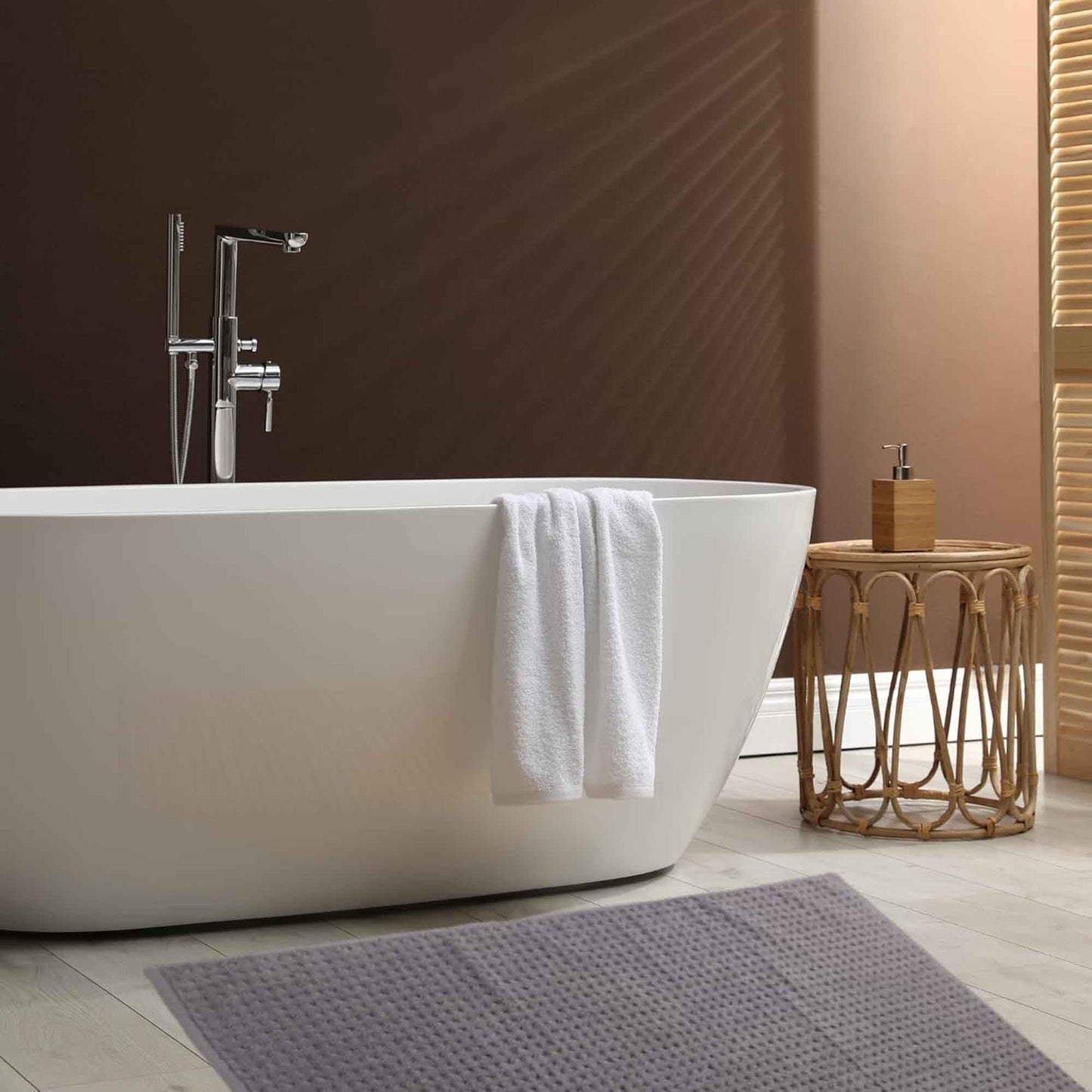 Pack of 3 Luxe Ultra-Soft Deep Cotton Pile Bathmats Handcrafted Eco-Friendly Absorbent Quick-Drying Premium Cotton Rug for Bathroom Decor by OLIVIA ROCCO