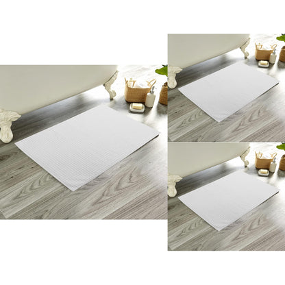 Pack of 3 Luxe Ultra-Soft Deep Cotton Pile Bathmats Handcrafted Eco-Friendly Absorbent Quick-Drying Premium Cotton Rug for Bathroom Decor by OLIVIA ROCCO