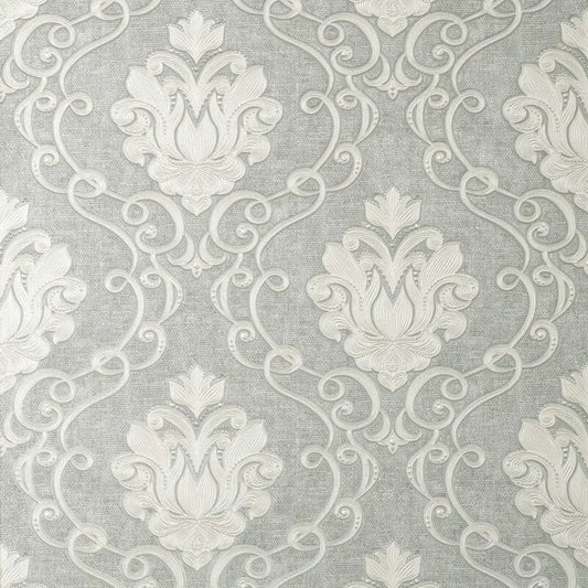 Fine Decor Vymura Florentine Damask Grey Wallpaper (M95659)