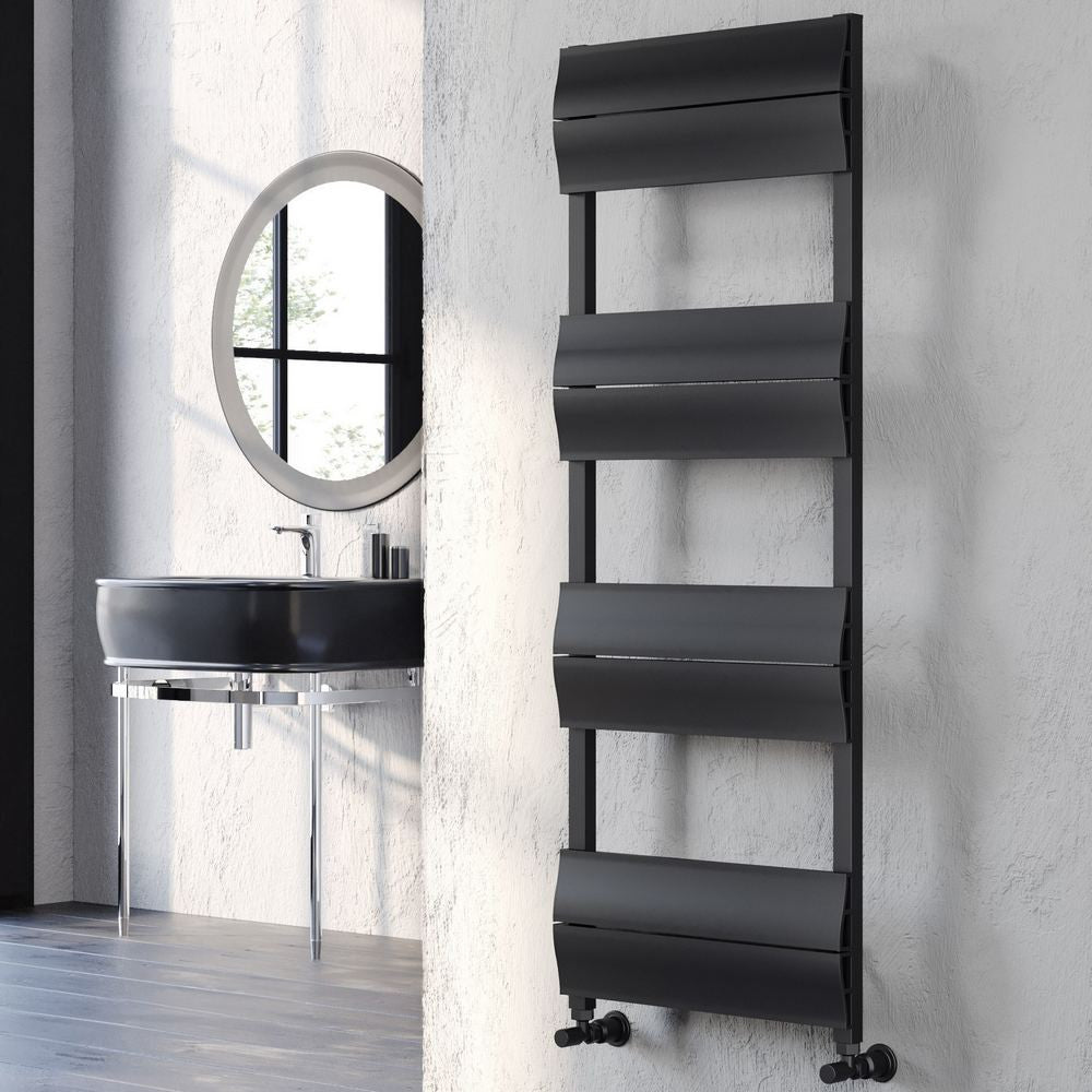 Abbotsford 1000 x 500mm Black Aluminium Heated Towel Rail