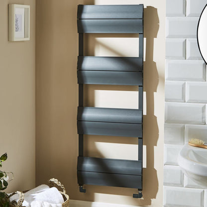 Abbotsford 1350 x 500mm Grey Aluminium Heated Towel Rail