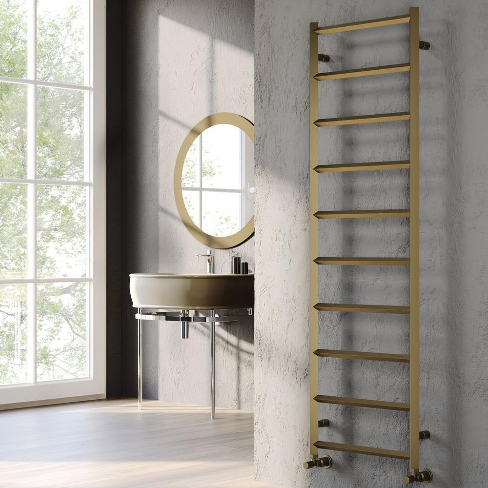 Alberta 800 x 500mm Bronze Aluminium Heated Towel Rail