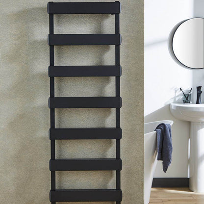 Banff 700 x 500mm Black Aluminium Heated Towel Rail