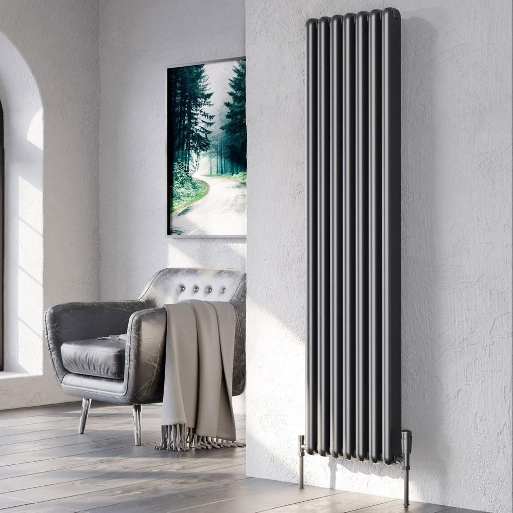 Calgary Vertical Radiator Black 1800mm X 520mm