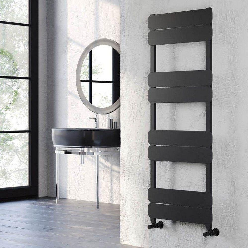 Canmore 1376 x 500mm Black Aluminium Heated Towel Rail