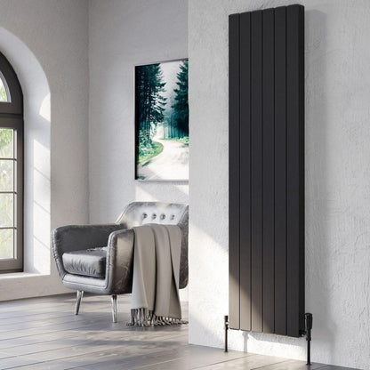 Edmonton 1775 x 316mm Black Vertical Radiator