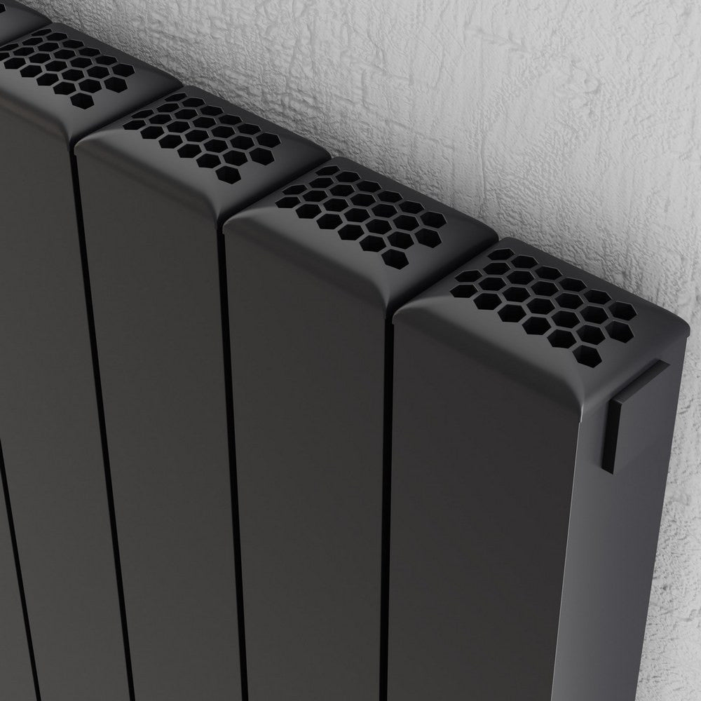 Edmonton 1775 x 396mm Black Vertical Radiator