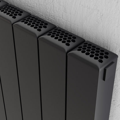 Edmonton 1775 x 476mm Black Vertical Radiator