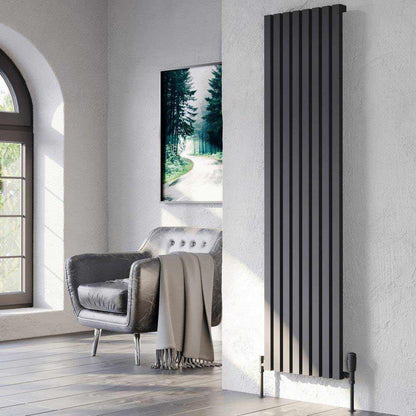 Hamilton 1775 x 345mm Black Vertical Single Panel Radiator