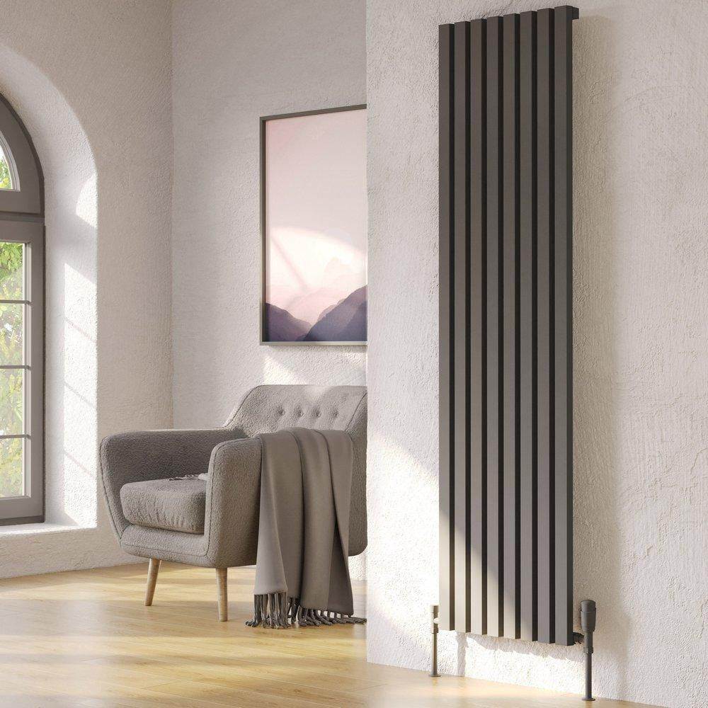 Hamilton 1775 x 463mm Grey Vertical Double Panel Radiator