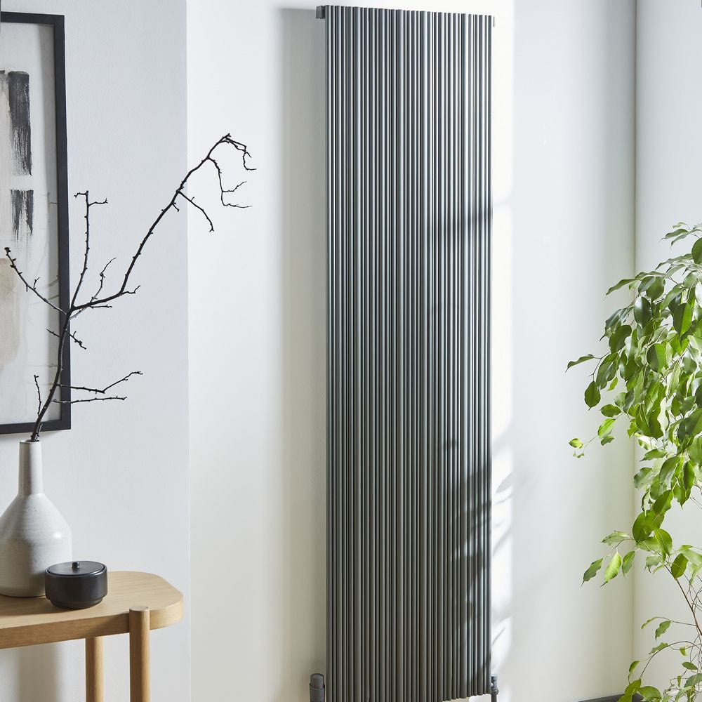 Quebec 1775 x 599mm Grey Vertical Single Panel Radiator