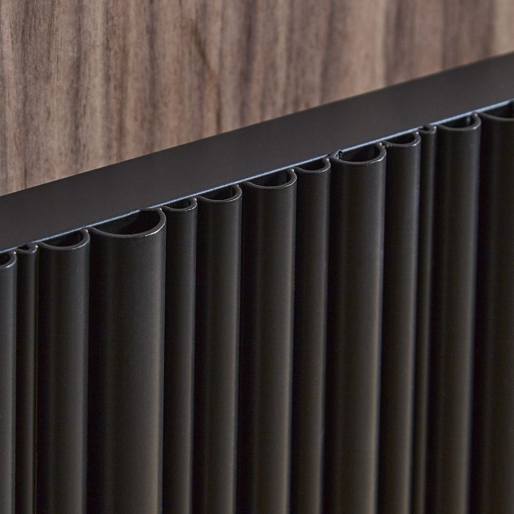 Quebec 575 x 959mm Black Horizontal Double Panel Radiator