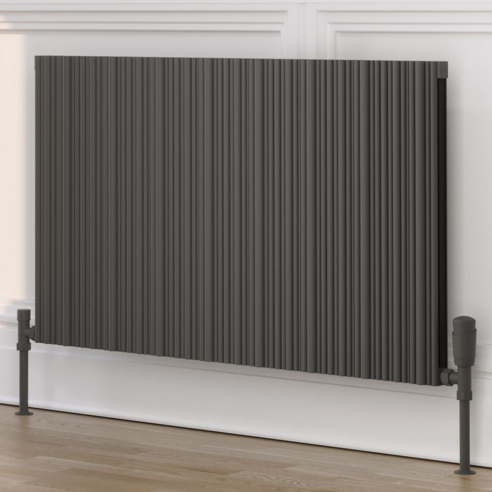 Quebec 575 x 959mm Grey Horizontal Single Panel Radiator