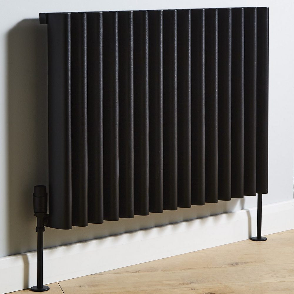 Toronto 575 x 600mm Black Horizontal Aluminium Radiator