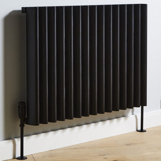 Toronto 575 x 1040mm Black Horizontal Aluminium Radiator