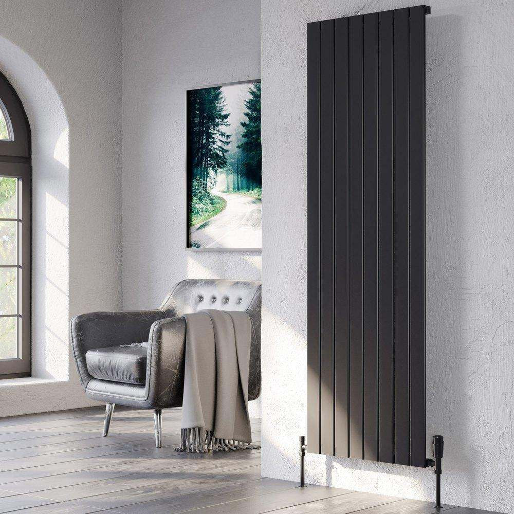 Victoria 1775 x 292mm Black Single Panel Vertical Radiator