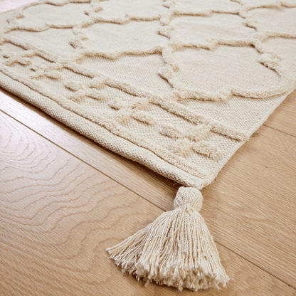 Marrakesh Hand Woven Cotton Rug Eco-Friendly Durable Carpet for Living Room Bedroom Kitchen and Entryway Luxury Tufted Home Decor in Multiple Sizes by OLIVIA ROCCO