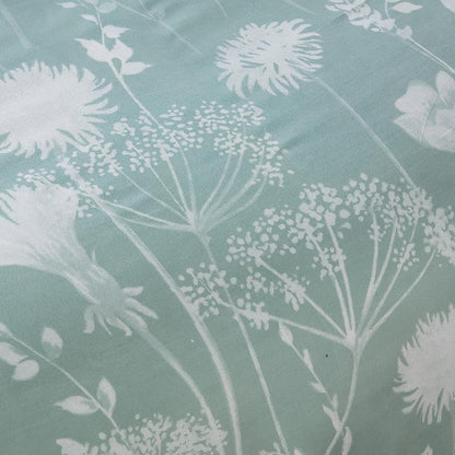 Meadow Sage Green Reversible Duvet Cover Set with Pillowcases Easy Care Durable Polyester Stylish Quilted Design Single Double King by OLIVIA ROCCO