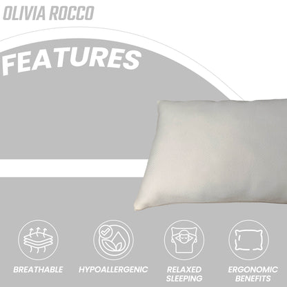 Memory Foam Pillow Medium Luxury Premium Fibre Filling for Superior Comfort and Support by OLIVIA ROCCO