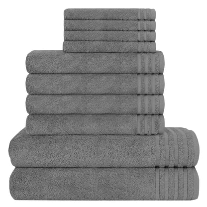 10 Piece Monaco Luxury Egyptian Cotton Towel Set 500 GSM with 4 Face Towels 4 Hand Towels 2 Bath Towels for Bathroom by OLIVIA ROCCO